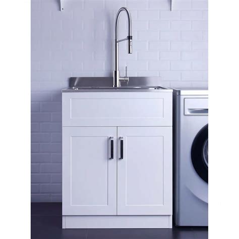 steel laundry sink with cabinet|small utility sink with cabinet.